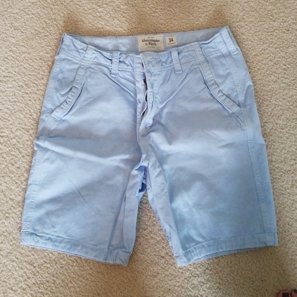 Men's light blue khaki shorts